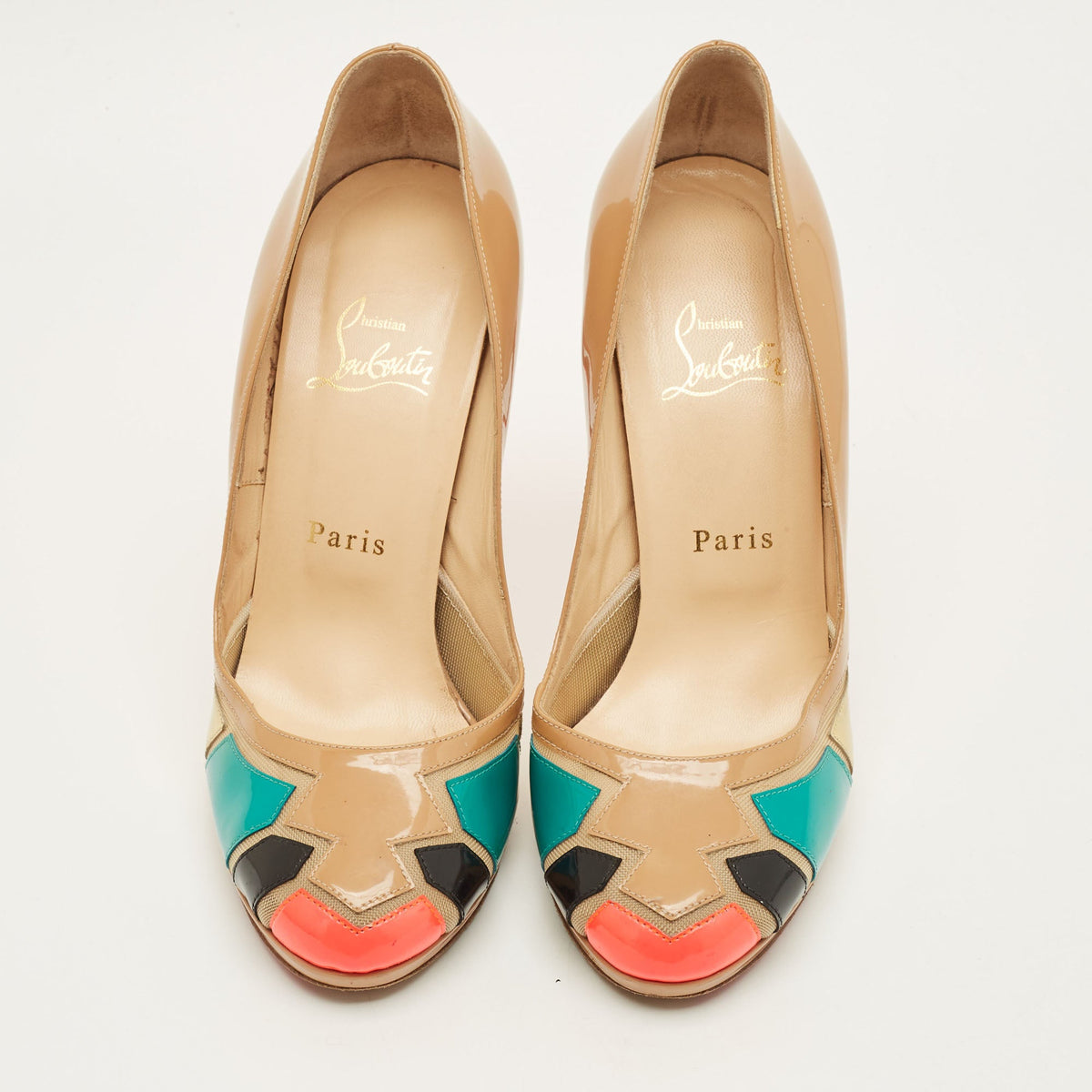 Christian Louboutin Astrogirl Size 38 Multicolor Patent Leather Pumps