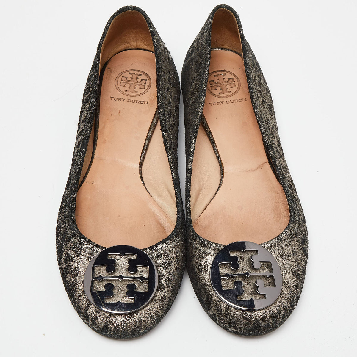 Tory Burch Printed Suede Luisa Micro Ballet Flats Size 40