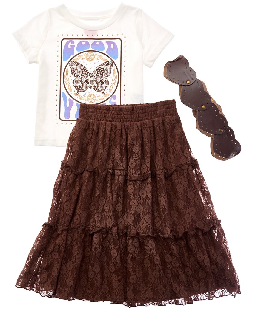Freestyle 3pc Good Vibes Lace Maxi Skirt Set