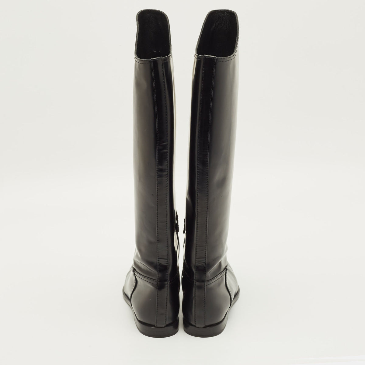 Bottega Veneta Veneta Size 35 Black Leather Riding Boots