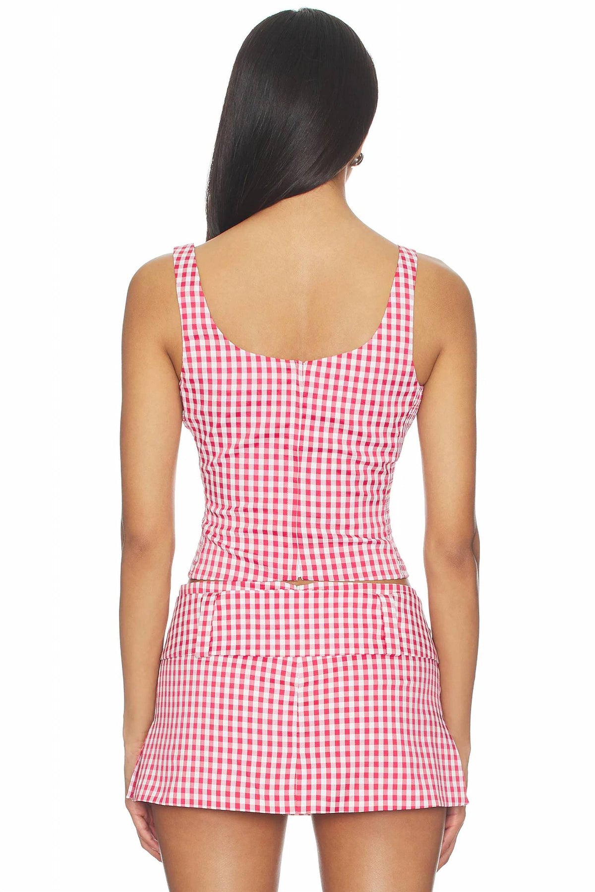 Alistair V-Neck Tank Top In Gingham
