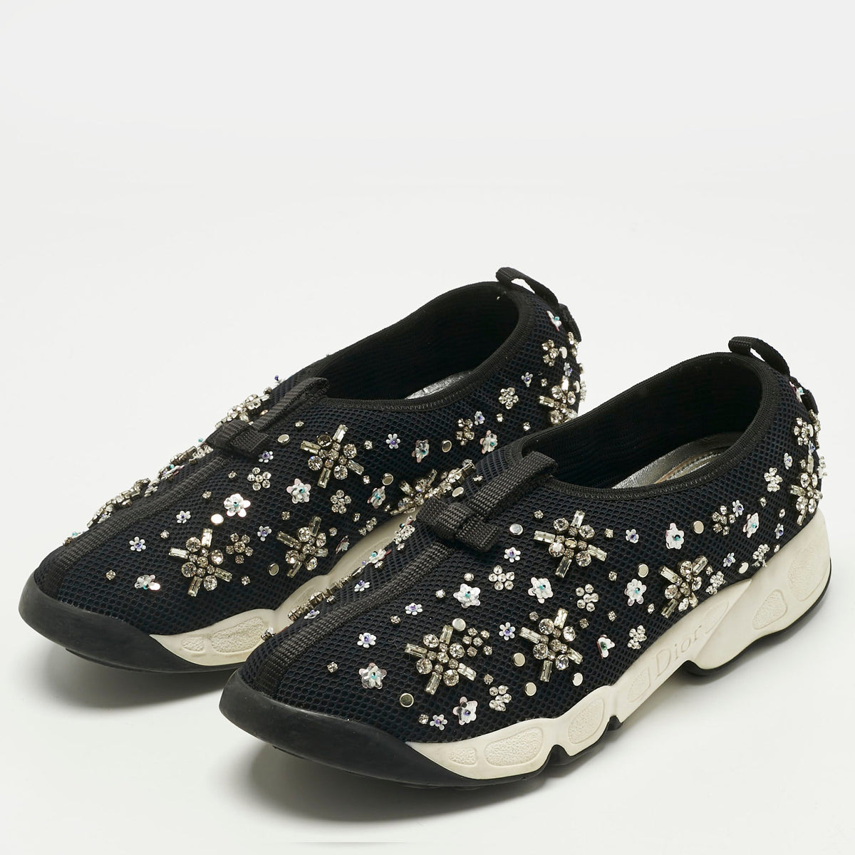 Dior Black Mesh Fusion Low Top Sneakers Size 39