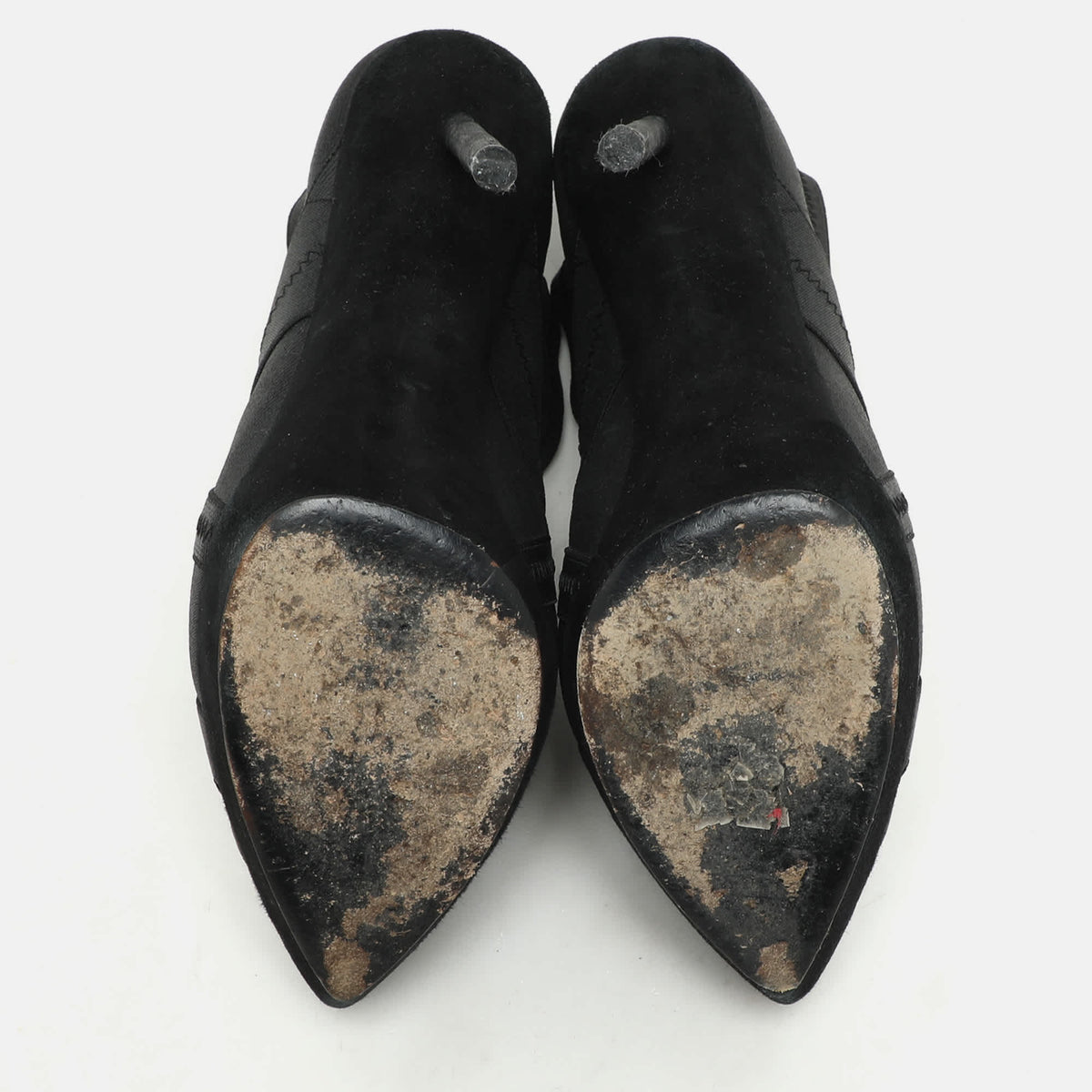 Yves Saint Laurent Black Elastic Bandage And Suede Booties Size 39