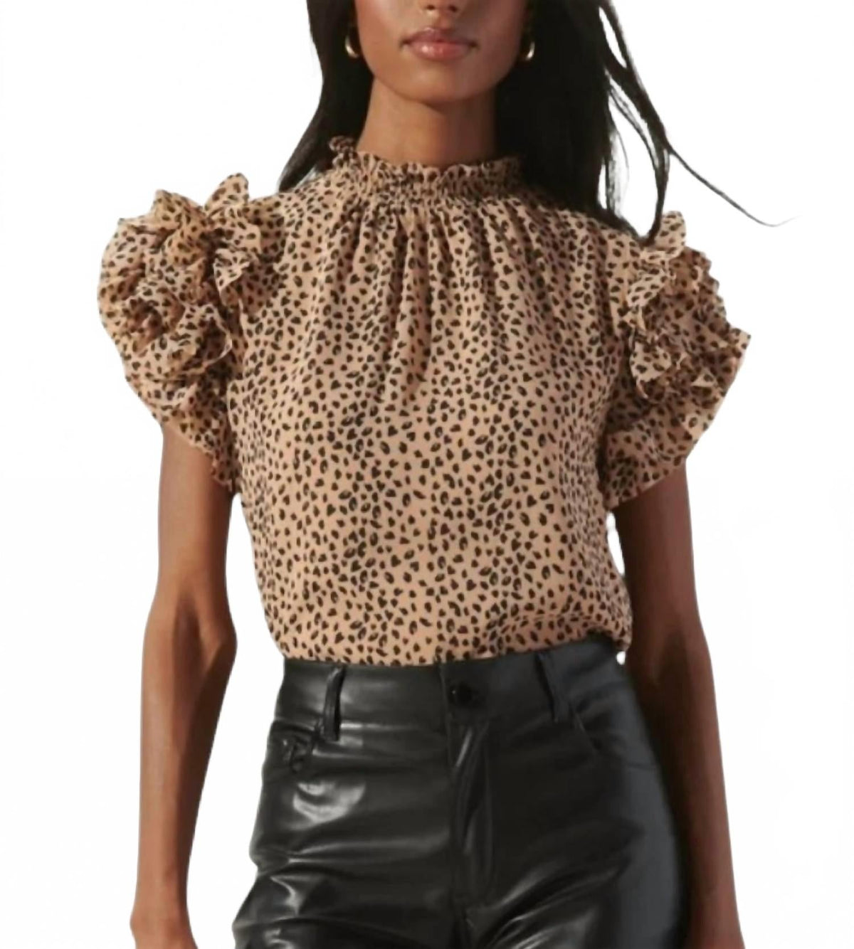 Bailey Cheetah Print Blouse In Brown Multi