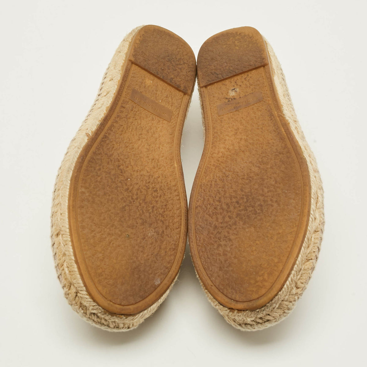 Saint Laurent Cassandra Size 36.5 Cream Leather Espadrille Flats
