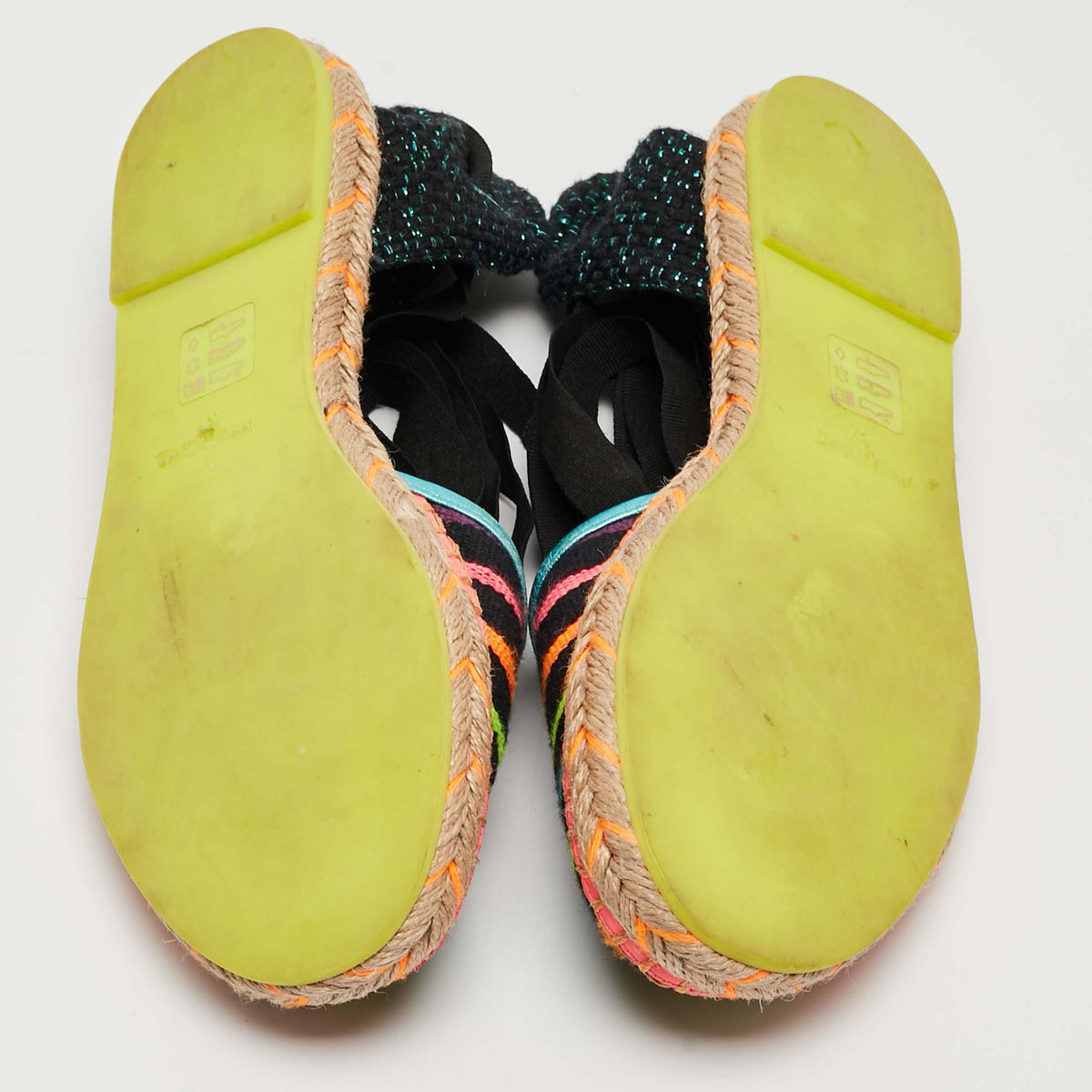 Sophia Webster Multicolor Fabric New Juana Ribbon Espadrille Flats Size 37