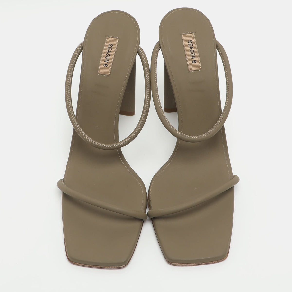 Yeezy Season 6 Size 37.5 Green Leather Slide Sandal