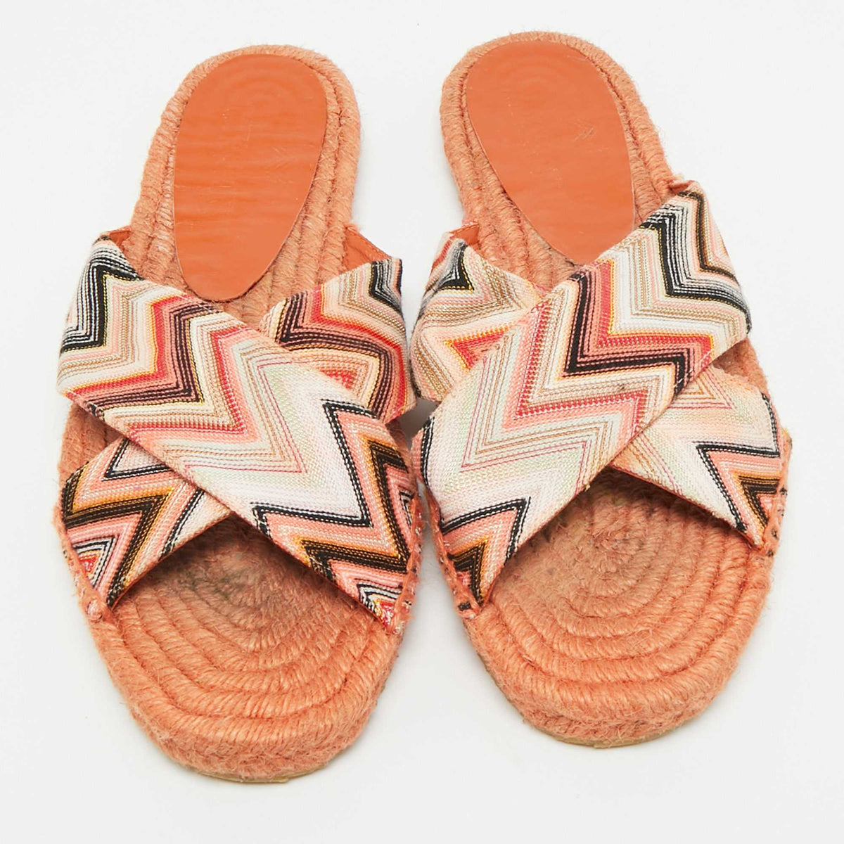 Missoni Harlow Wave Size 40 Multicolor Fabric Flat Sandals