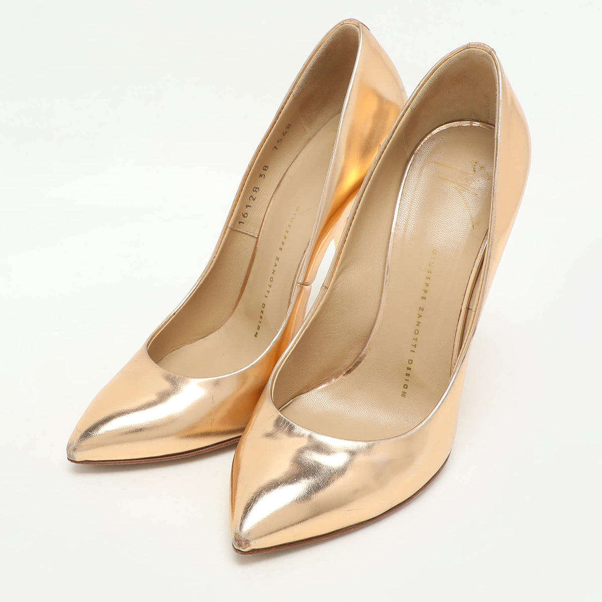Giuseppe Zanotti Rose Gold Metalic Leather Pumps Size 38