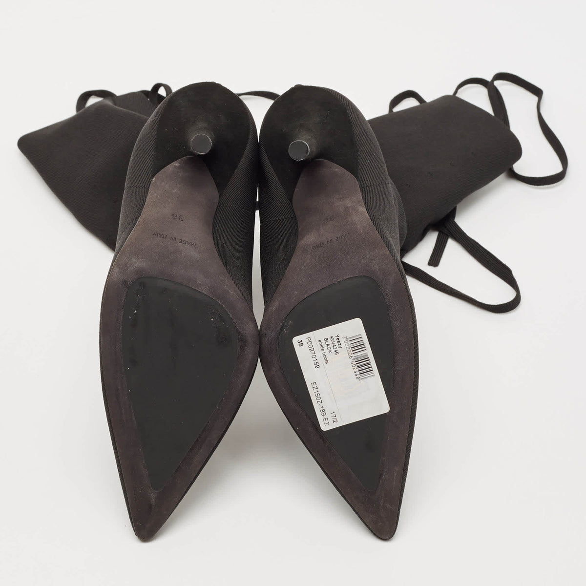 Yeezy Black Knit Fabric Knife Ankle Socks Boots Size 38