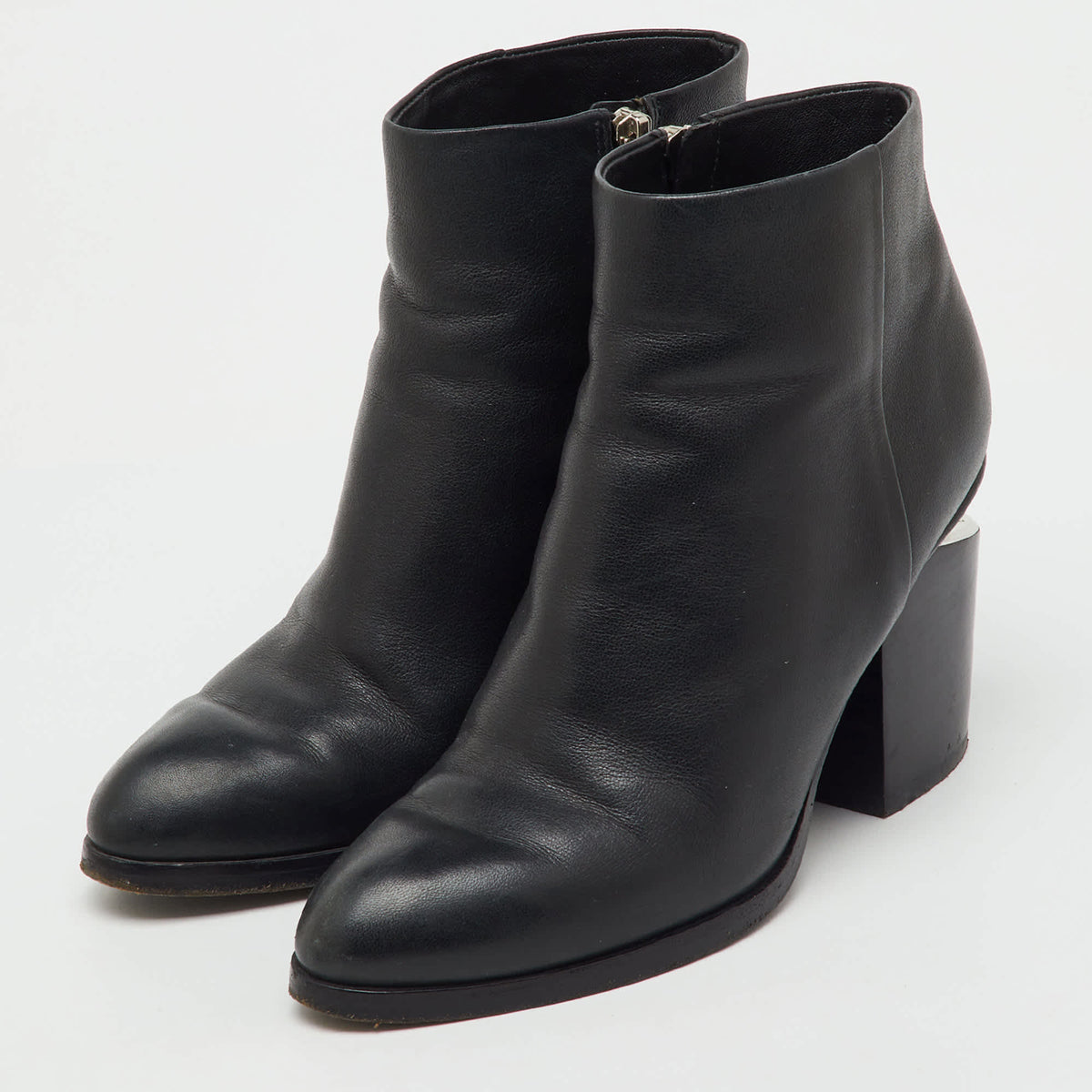Alexander Wang Black Leather Gabi Ankle Length Boots Size 36.5