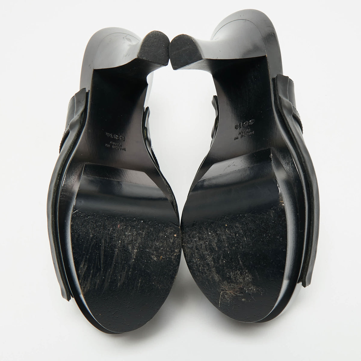 Versace Black Leather Medusa Insignia Slide Sandals Size 38.5