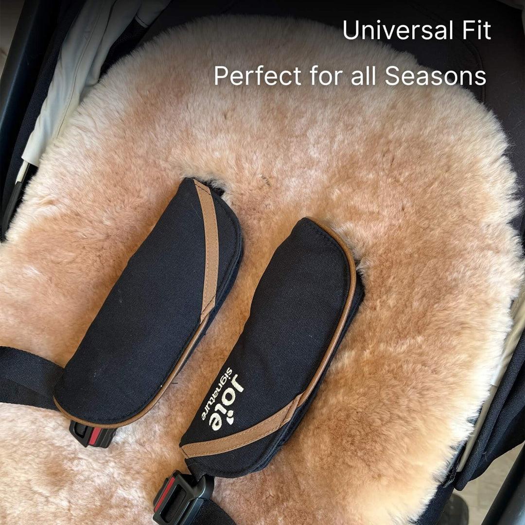 Naturally Sheepskins Fixed Harness Snuggly Sheepskin Pram Liner - Natural