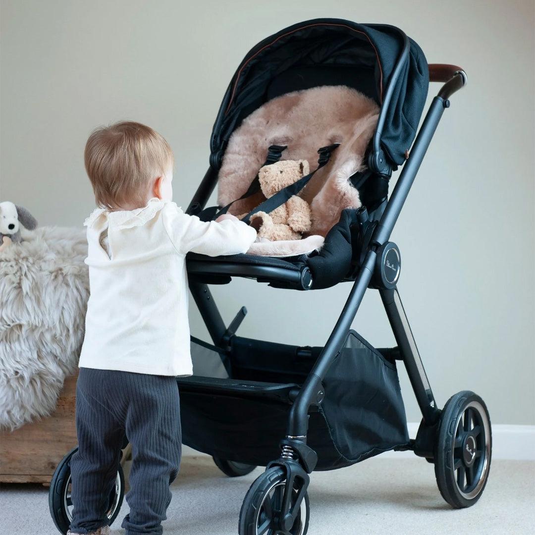 Naturally Sheepskins Fixed Harness Snuggly Sheepskin Pram Liner - Taupe