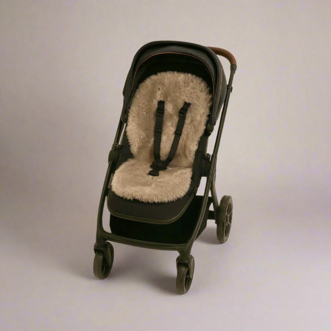 Naturally Sheepskins Fixed Harness Snuggly Sheepskin Pram Liner - Taupe