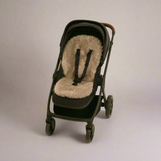 Naturally Sheepskins Fixed Harness Snuggly Sheepskin Pram Liner - Taupe