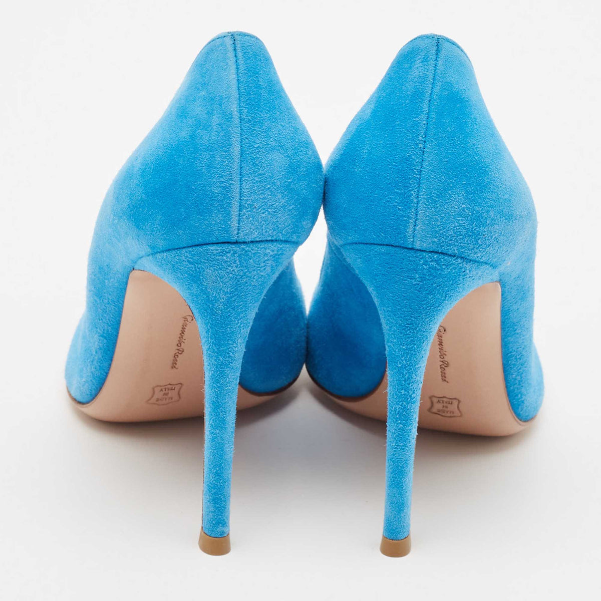 Gianvito Rossi Blue Suede Pointed Toe Pumps Size 37