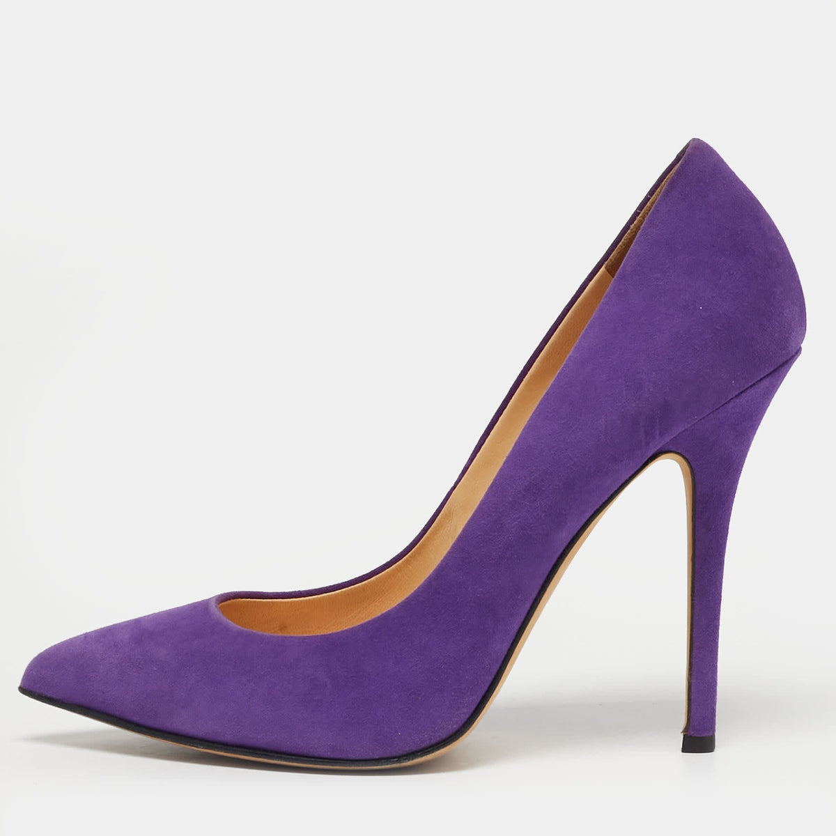 Giuseppe Zanotti Purple Suede Pointed Toe Pumps Size 38.5