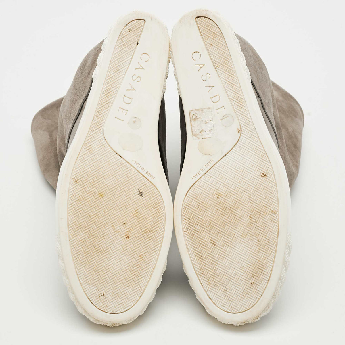 Casadei Size 36 Grey Suede Wedge Sneakers