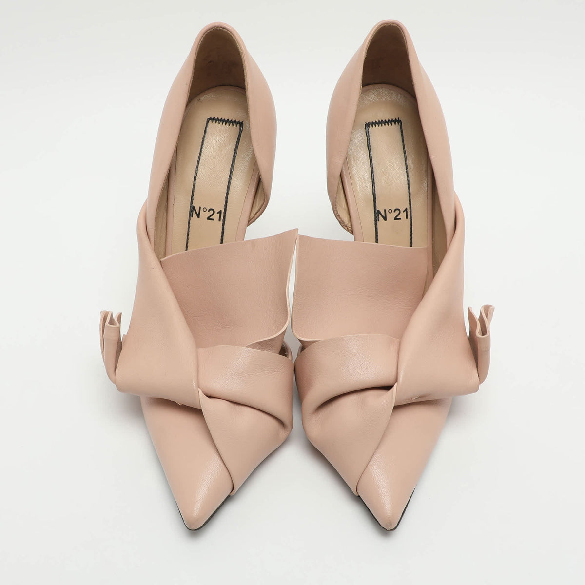 N21 Knot Size 37 Pink Leather D'orsay Pumps