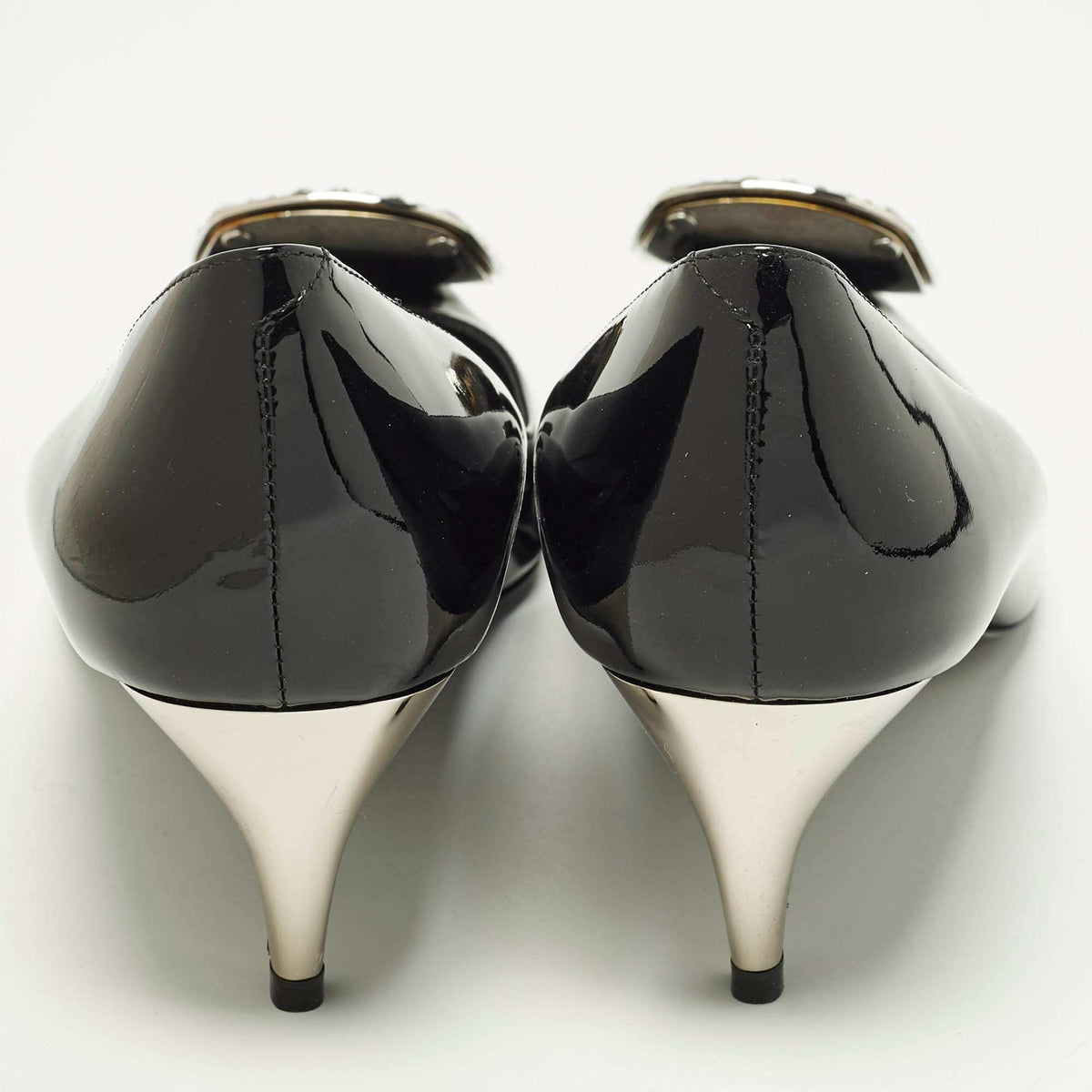 Roger Vivier Sexy Choc Size 35 Black Patent Leather Pumps